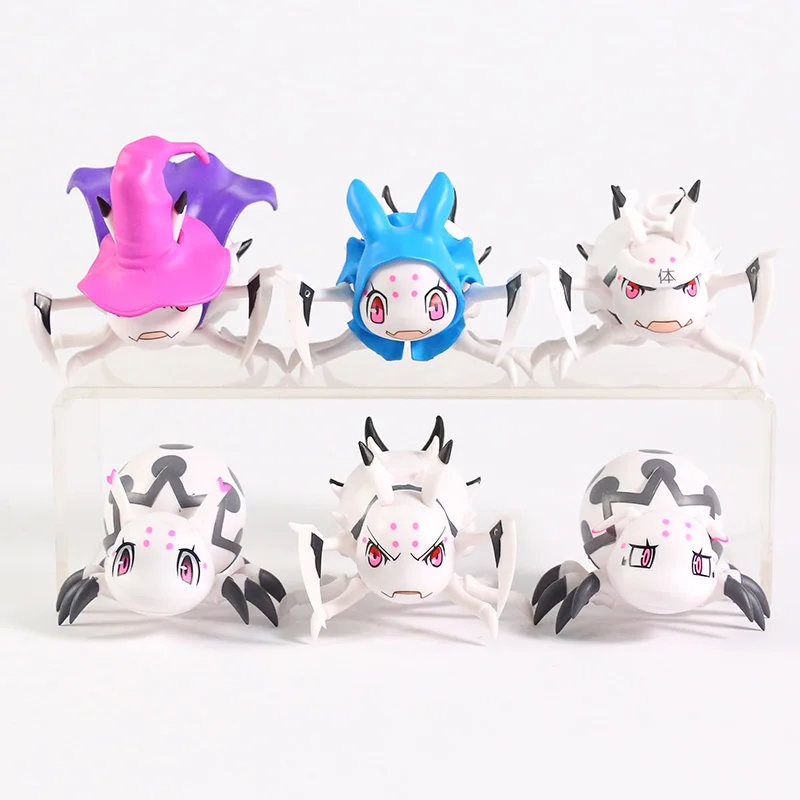 

HOT Anime So Im a Spider So What Kawaii Anime Cartoon PVC Action Cute Q version Figures Model Toys Doll Gift Shiraori 6pcs set