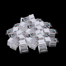 100pcs /pacl Tool-free CAT5E UTP network module RJ45 connector Information socket Computer Outlet cable adapter Keystone Jack