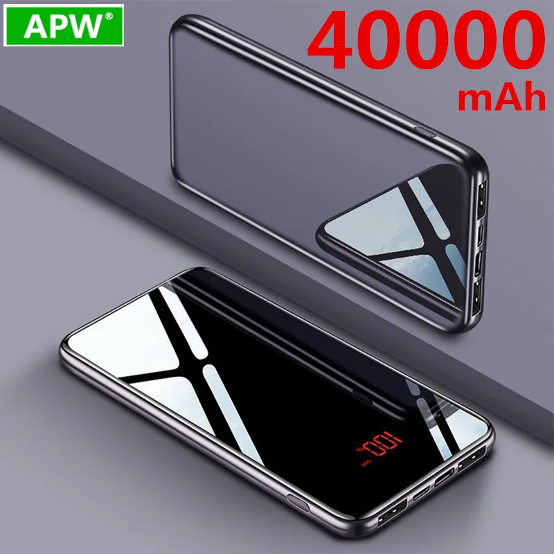 Внешний аккумулятор 40000 мАч для Xiaomi Samsung iPhone Huawei портативное зарядное устройство