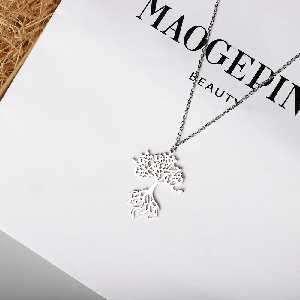 

Stainless Steel Minimalism Gold Tree Of Life Pendant Necklace Science Nervous System Necklaces Jewelry Gift For Him