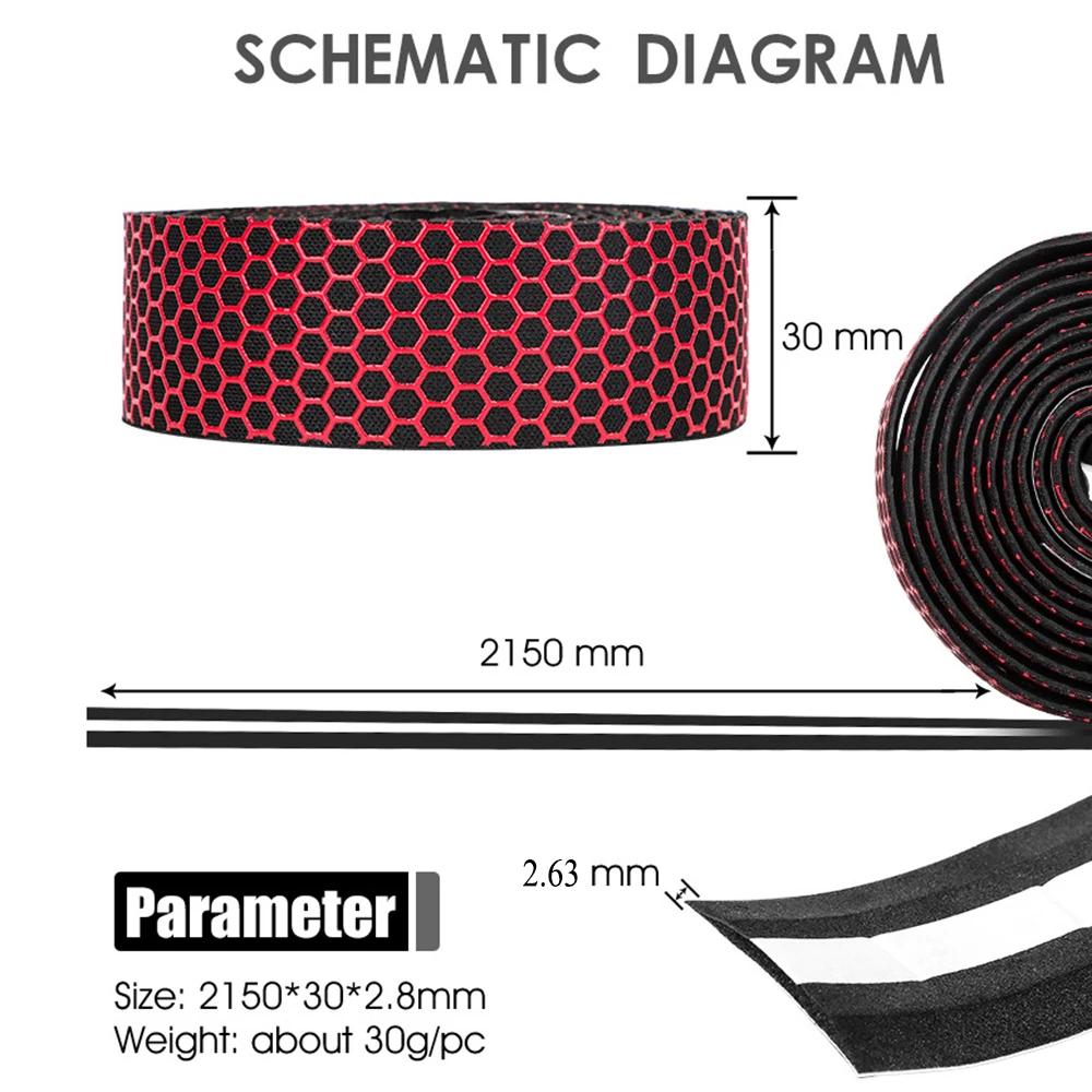 

MOTSUV Bike Handlebar Tape Road Bicycle Anti-slip Silica Gel EVA Shock Absorption Soft Handle Bar Tape Cycling Wrap End Plug