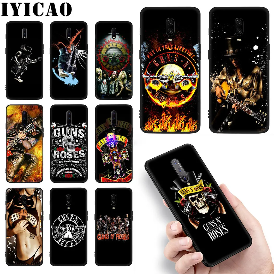 Черный мягкий силиконовый чехол Guns N Roses для OnePlus 5 5T 6 6T 7 Pro Чехол из ТПУ|Бамперы| |