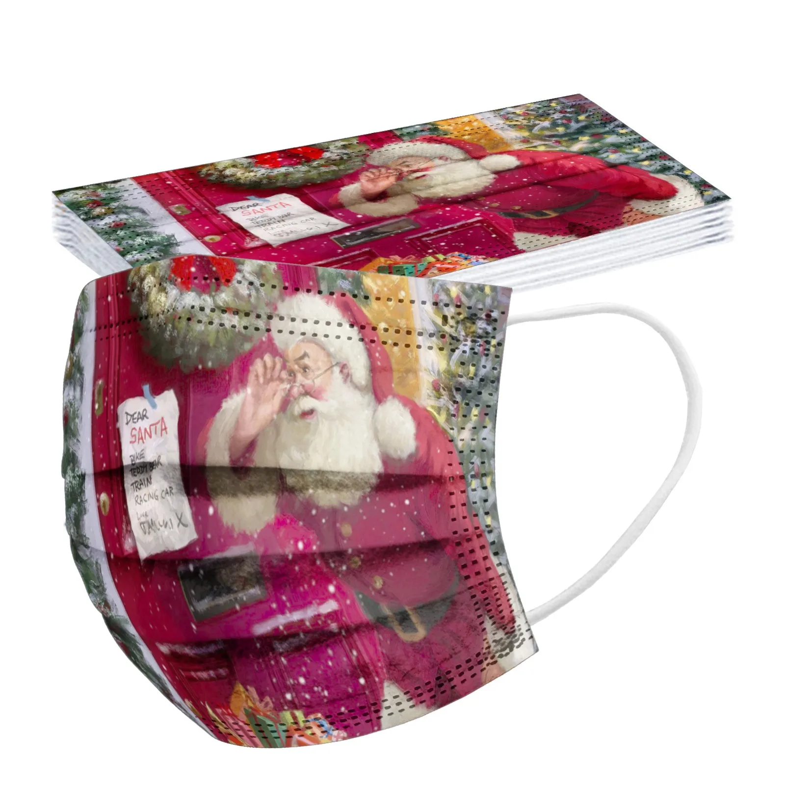 Маска для лица одноразовая трехслойная из нетканого материала 10 шт. |