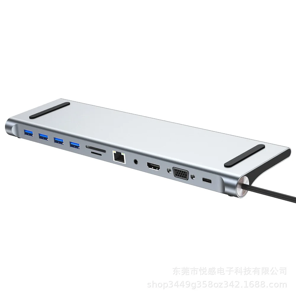 

Type C 11 in One Desktop Bracket Expansion USB C to Hub 4 USB 3.0 HDMI RJ45 Audio TF Card Reader Notebook Expansion