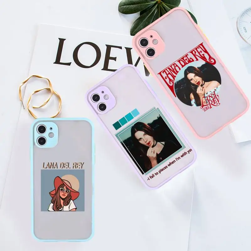 

lana del rey Phone Case For iPhone 12 11 Mini Pro XR XS Max 7 8 Plus X Matte transparent Purple Back Cover