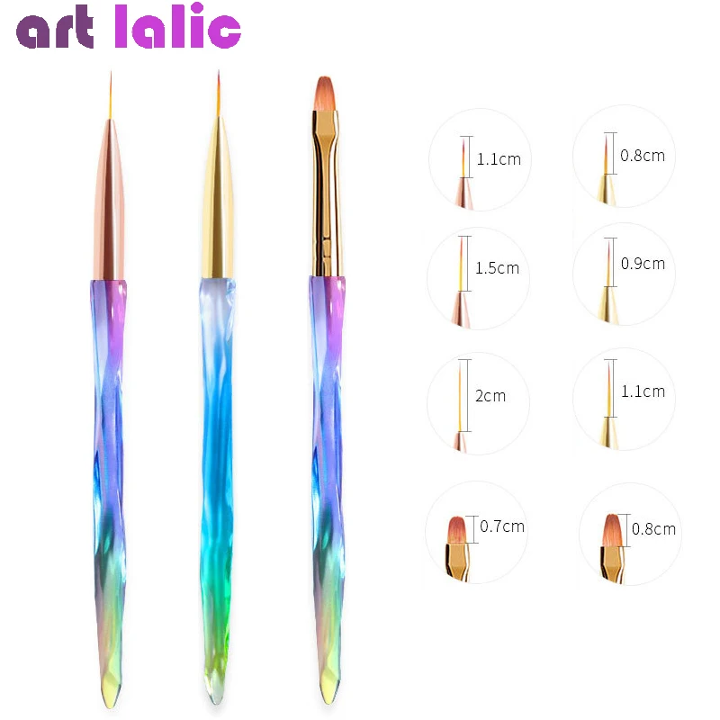 3 шт./компл. ручка для рисования ногтей 3D наконечники сделай сам акриловый УФ Гель