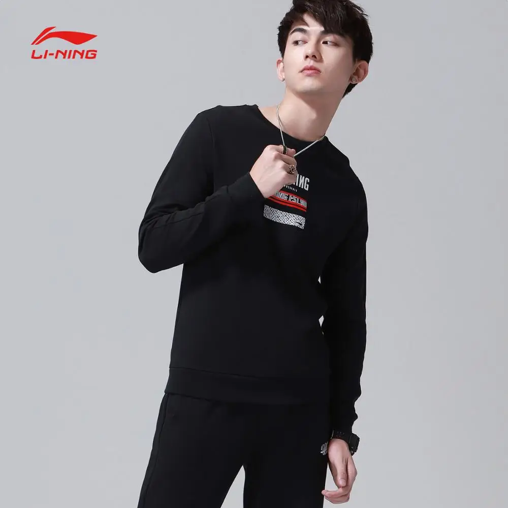 Li-Ning мужской сверхмодный свитер обычный комфорт 87% хлопок 13% полиэстер подкладка