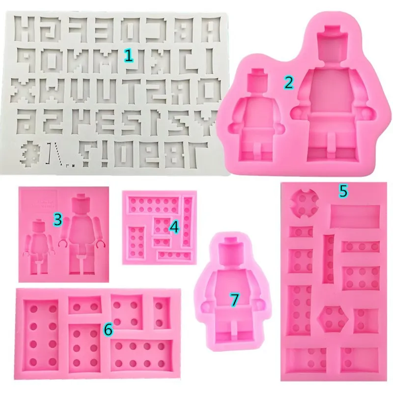 Строительный блок шоколадная форма для конфет робот серия поворотный сахар