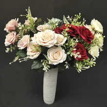 7 Heads Corner Rose Silk Artificial Flower Plants In Wedding Decoration Party Rose Petals Dried Flowers For Home Accessories