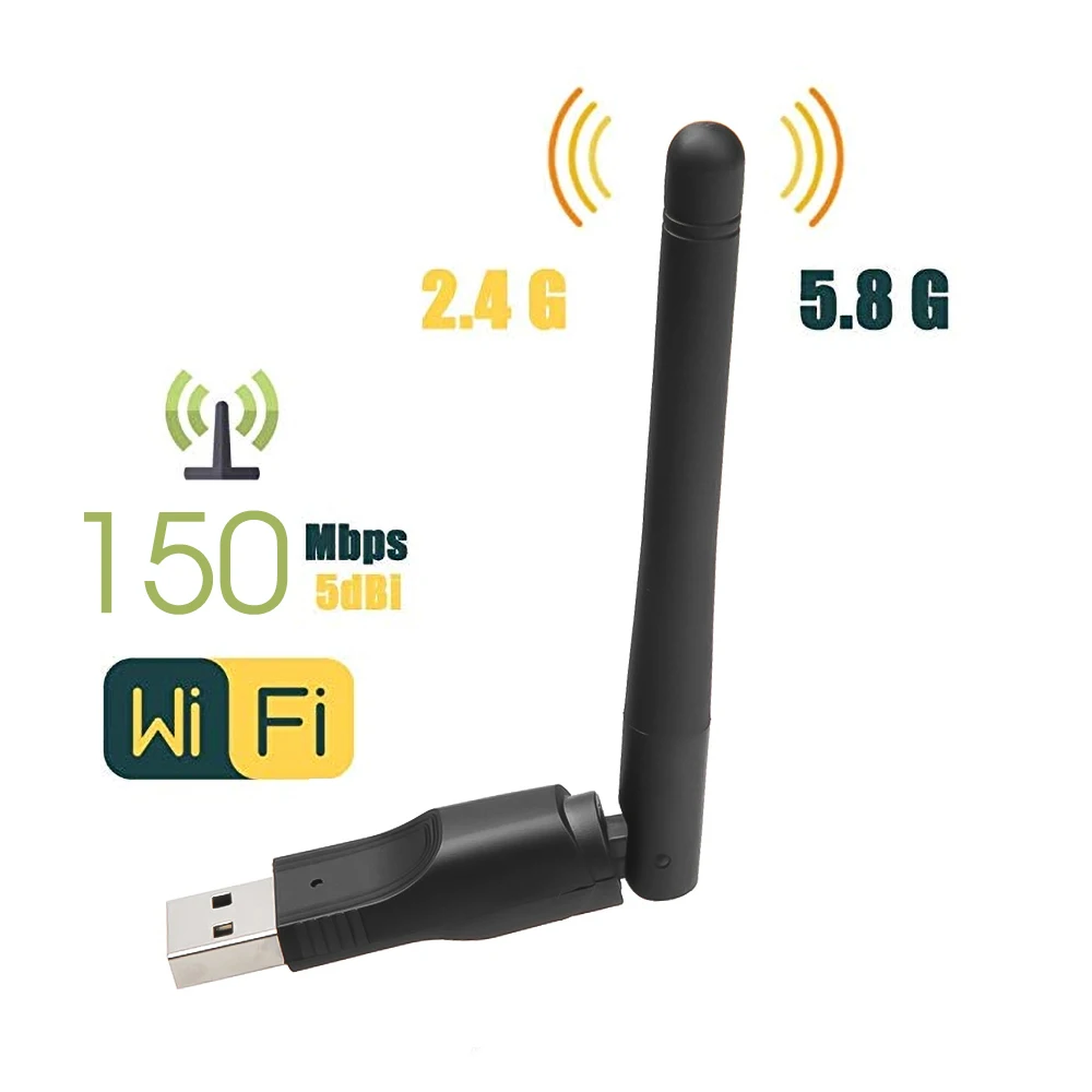 Беспроводная сетевая карта Kebidu USB 2.0 Wi-Fi 150M 802.11 b/g/n LAN-адаптер с поворотной антенной
