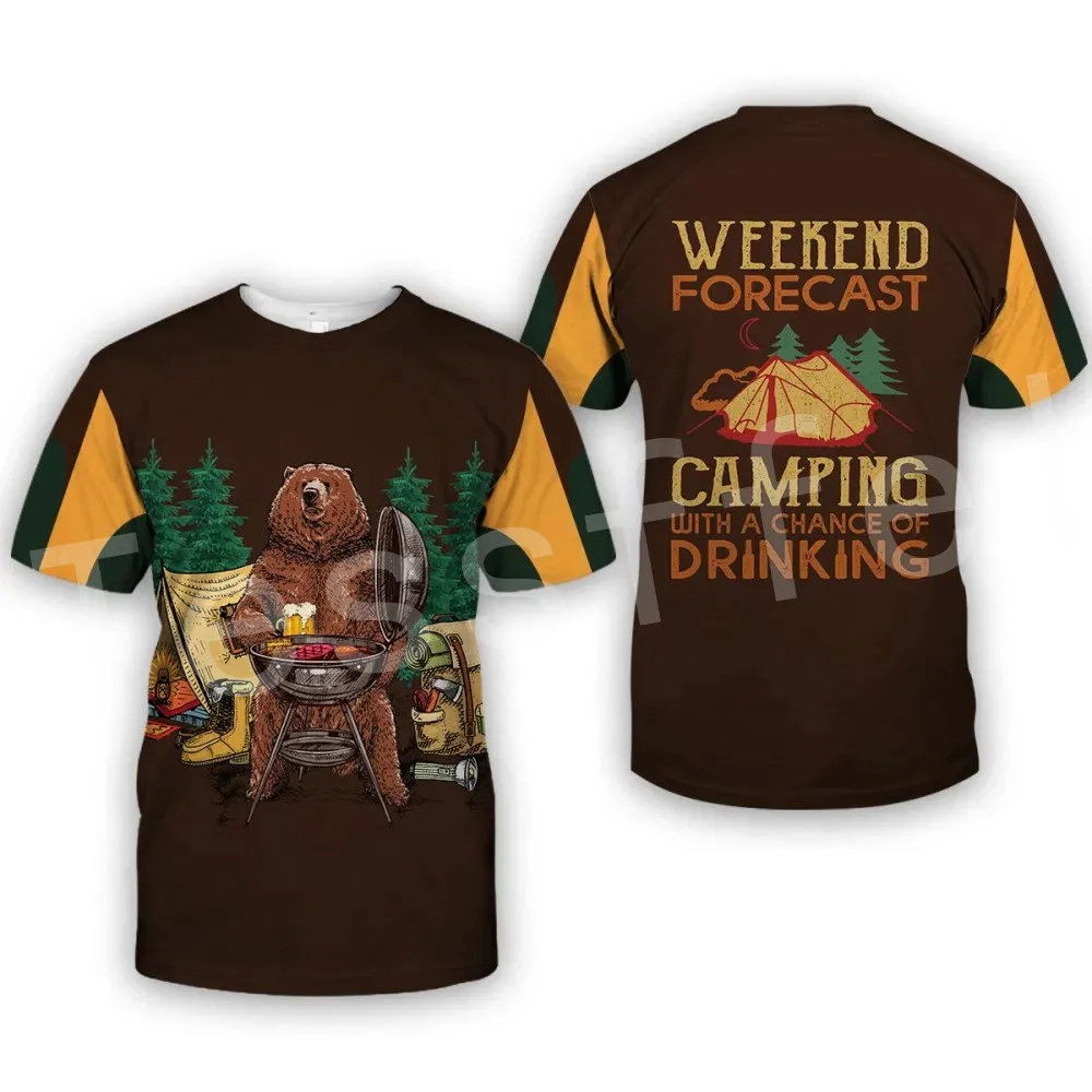 

Tessffel Animal Cartoon Bear Hunting I hate people Love Camping Funny NewFashion 3DPrint Summer Casual T-Shirts Short sleeve S-4