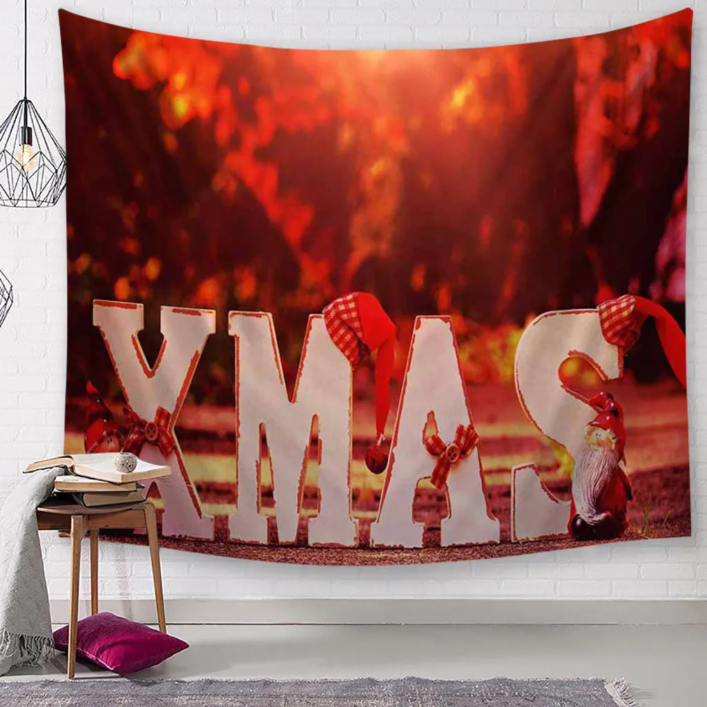 Новейшее Рождественское украшение настенное одеяло с медведем Подарочный узор