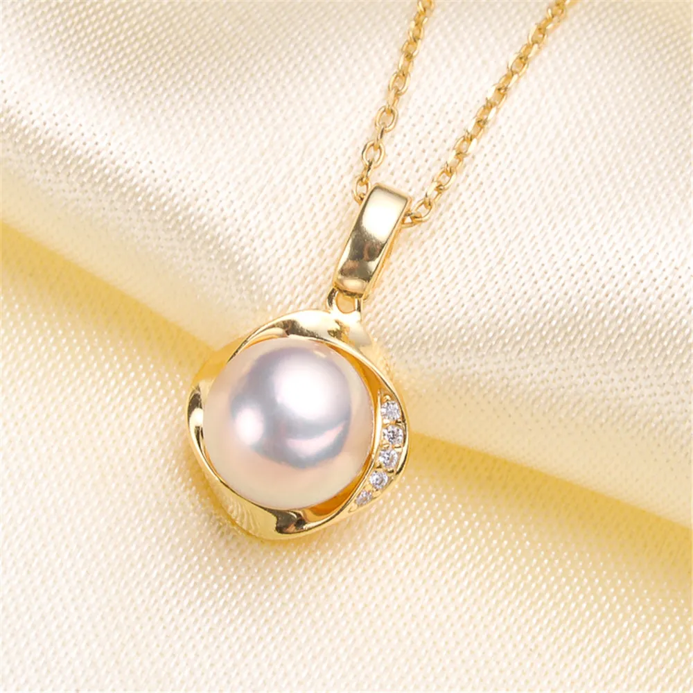 

Circle Pendant Hat Holder S925 Sterling Silver Pearl Pendant Settings Women DIY Handmade Jewelry Findings