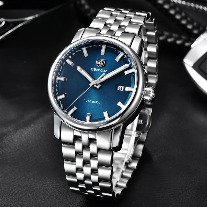 Мужские автоматические механические Спортивные часы Benyar роскошные армейские