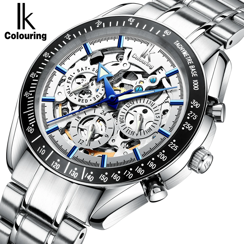 Оригинальные мужские часы IK окрашивание автоматические из нержавеющей стали