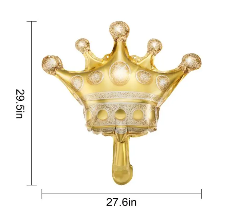 9 шт./лот фольгированные гелиевые шары из майлара с золотой короной и шляпками