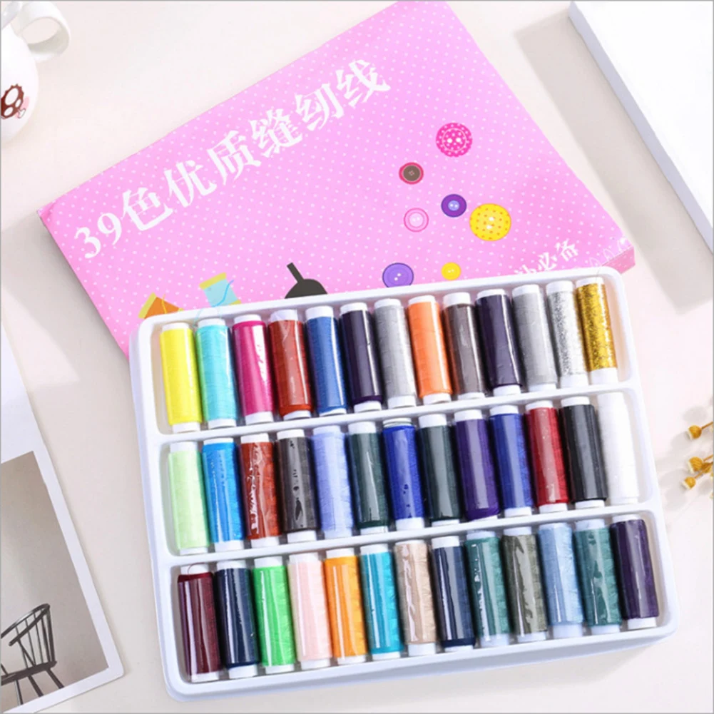 

39pcs Sewing Thread 39 Color Colorful Assortment Thread for Sewing Embroidery Machines TWEL889