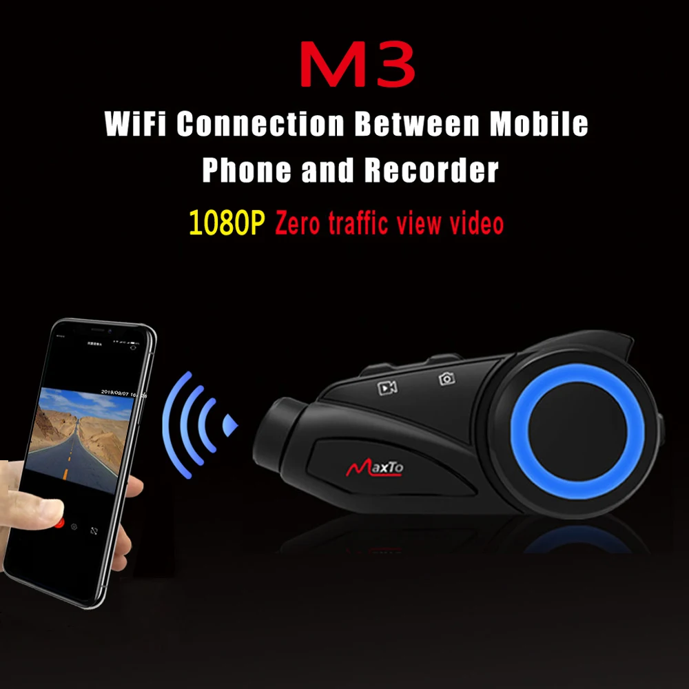 Переговорное устройство M3 для мотоциклетного шлема наушники Wi Fi видеомагнитофон