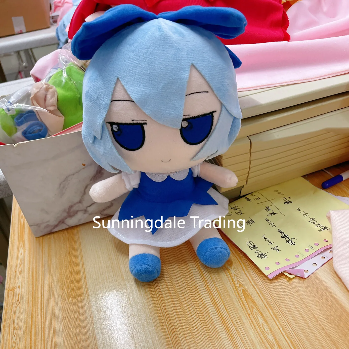 Touhou Project Cirno-juguete de peluche de 28cm, almohada de Cosplay, mu&ntilde;eco para regalo-1