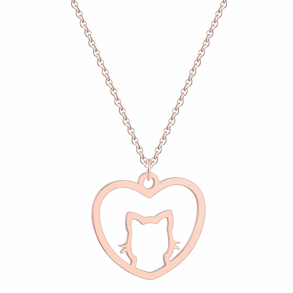

Kinitial Lovely Animal Love Cat Necklaces for Women Girls Kitten Charm Jewelry Birthday Gift Best Friend Choker Necklaces