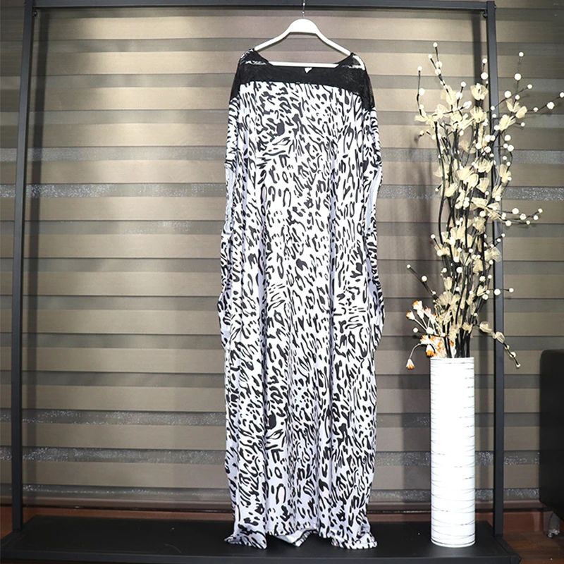 

African Dresses Women 2020 Dashiki Summer Plus Size Leopard Long Maxi Dress Traditional African Clothing Loose Costumes DT2613