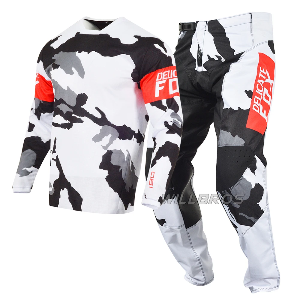 Motocross Gear Set 180 360 Jersey Pants MX Combo Moto Cross Offroad Outfit Men Mountain Bike Suit For Adult images - 6