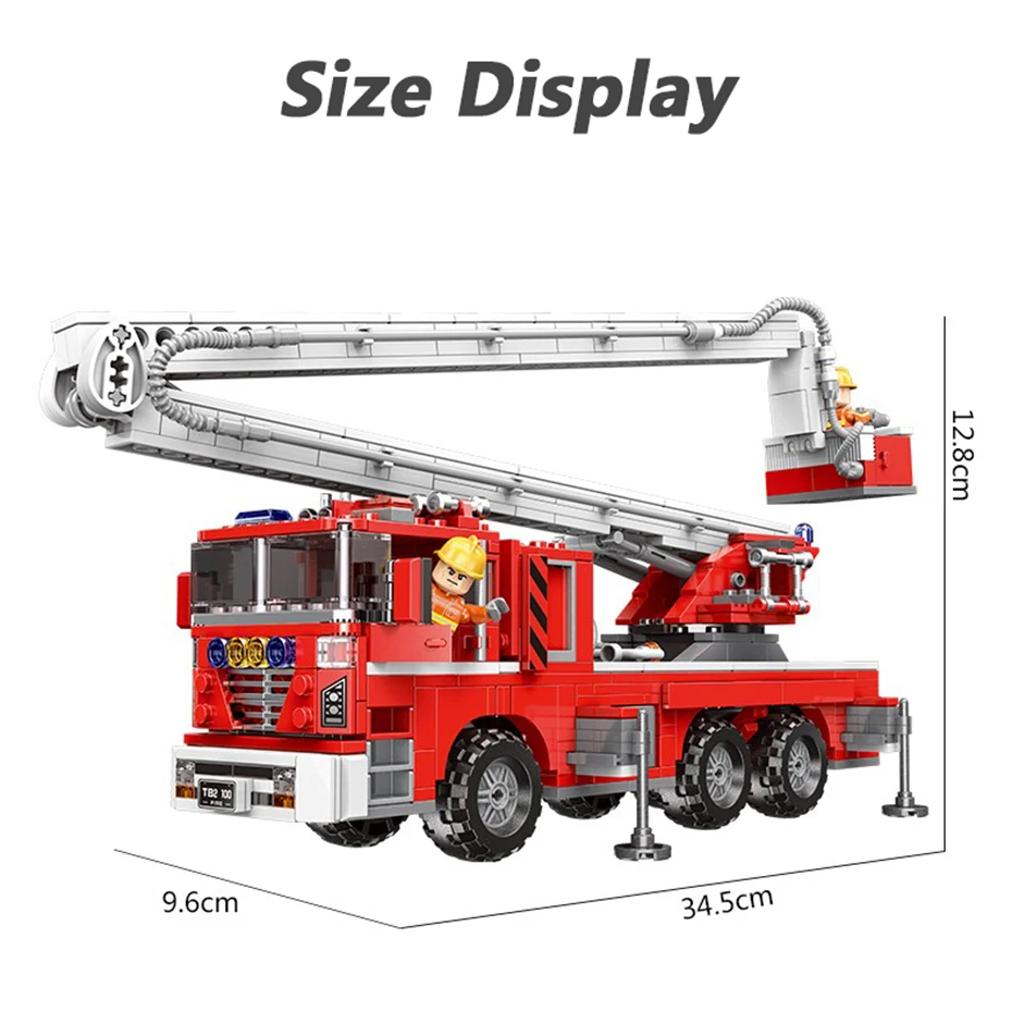 Городская серия подъемный набор &quotпожарная машина&quot строительные блоки с