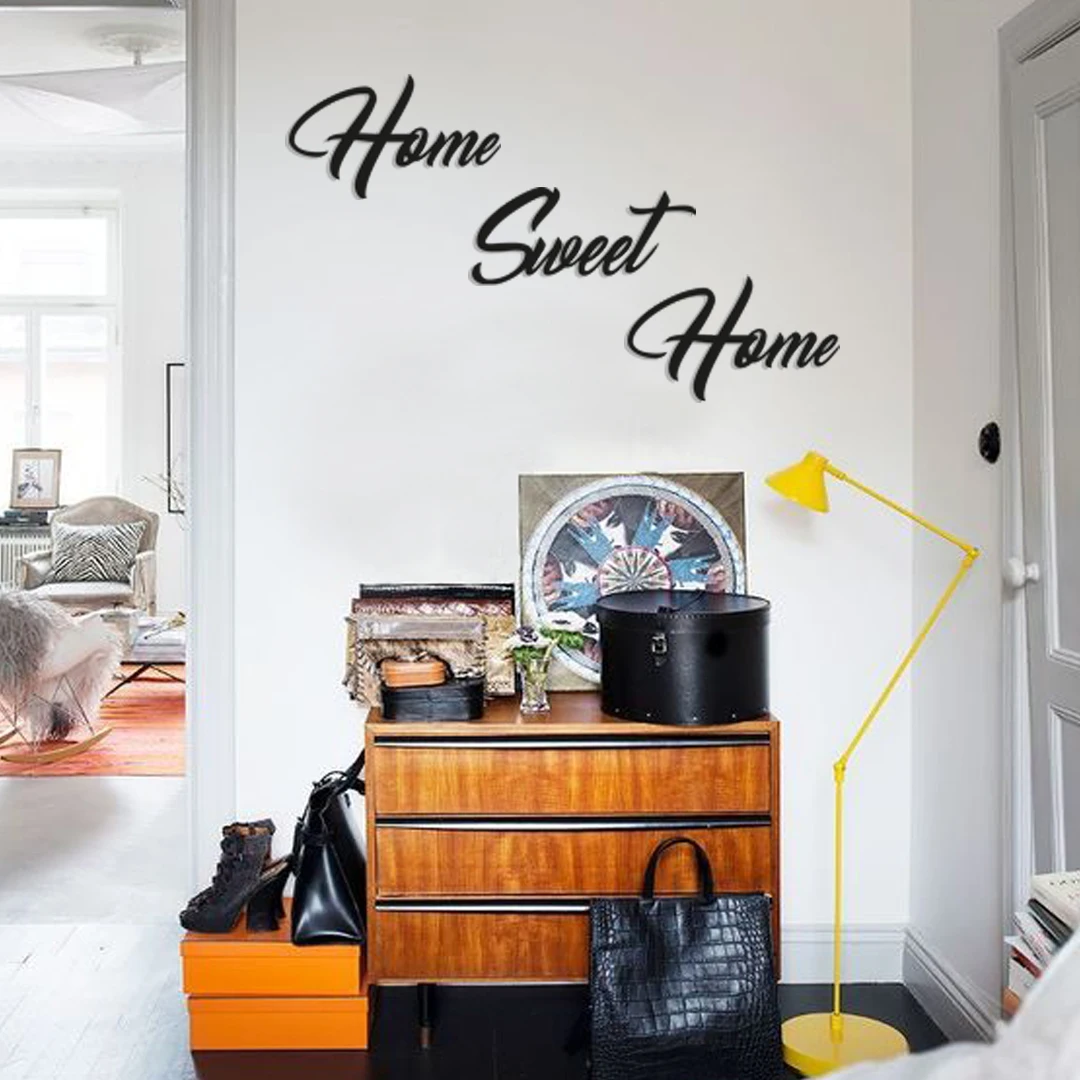 

Металлический Настенный декор и искусство, милый домашний дизайн интерьера, надпись, фраза, висячие украшения, аксессуары для гостиной, рос...