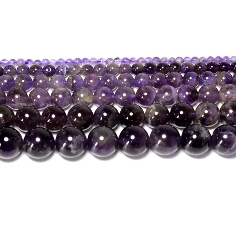 Amethyst Лучшие натуральные Агаты аметистами тигровый глаз бусины из Лабрадорита каменные бусины для самостоятельного изготовления ювелирных изделий браслет Цепочки и ожерелья 4/6/8/10 мм - Цвет: Amethyst
