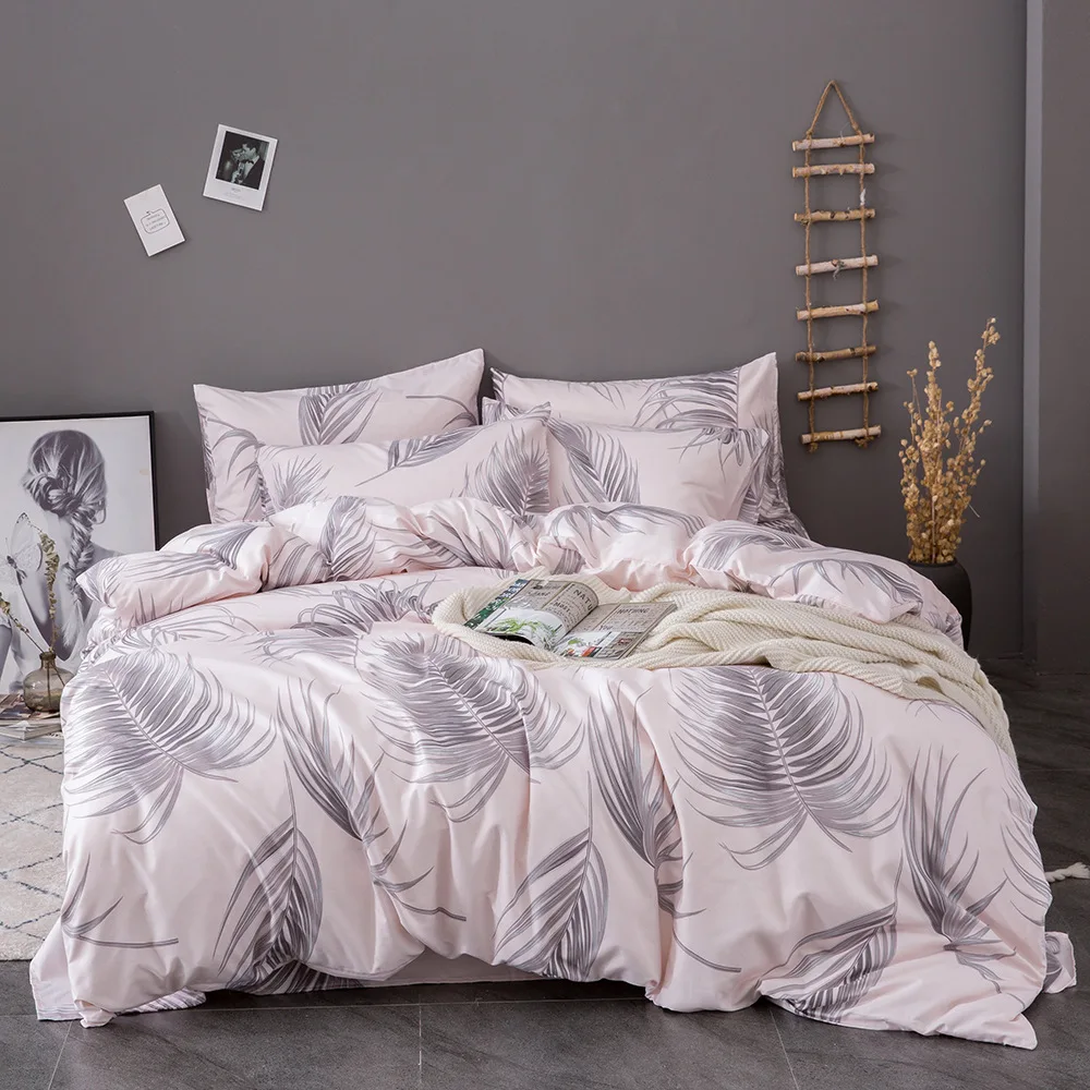 

Printed Sanded Three-piece Set of Explosive Home Textiles Suite Comforter Bedding Sets Bed Set Queen Size Home Cute Bed Sheets