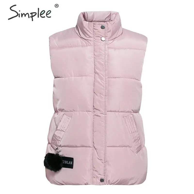 Simplee зимний женский пуховый жилет куртка женская без рукавов пуховик пальто для