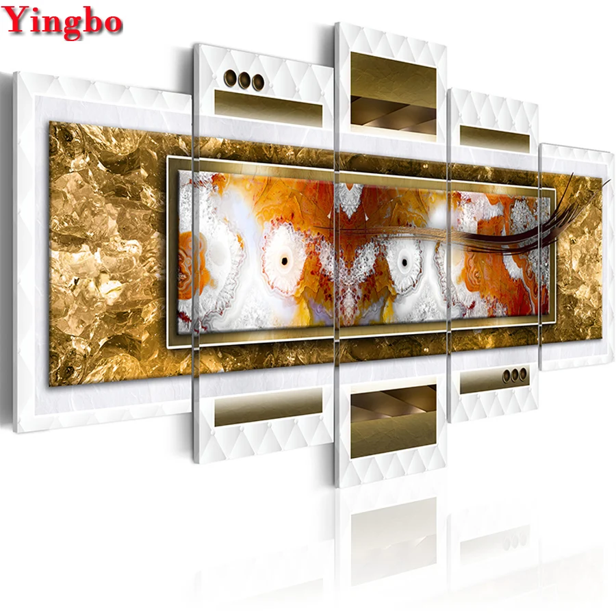 

5 шт., современный декор для гостиной, абстрактная Алмазная вышивка, Полный Круглый квадратный набор для рукоделия, алмазная живопись, вышив...