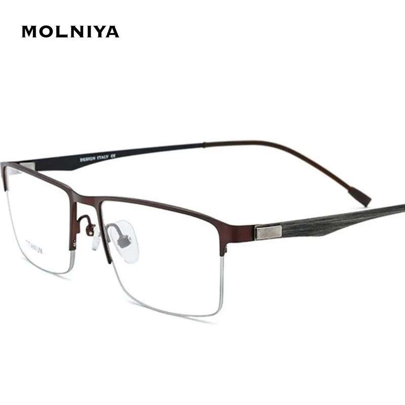 Мужские квадратные очки в полуоправе 2020 компьютерные оптические для чтения по