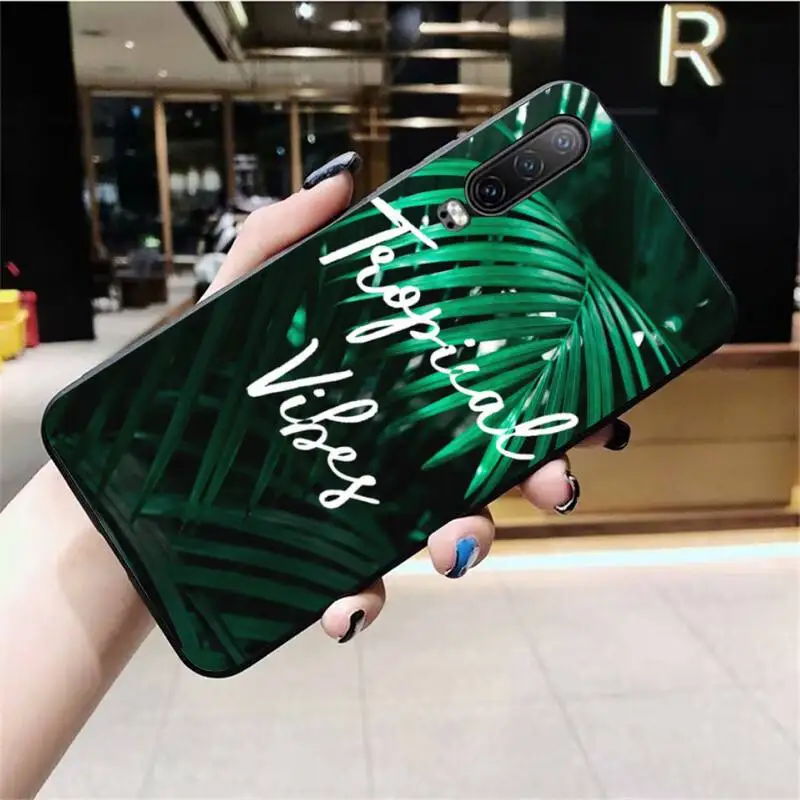 Тропический листья вибры самодельный раскрашенный блестящий чехол для телефона