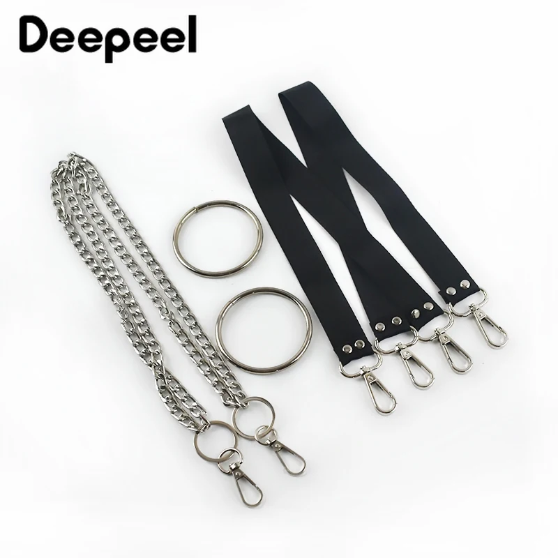 Deepeel 1 шт. 2 5*100 110 см унисекс цепь черного металла подтяжки в стиле панк хип хоп с