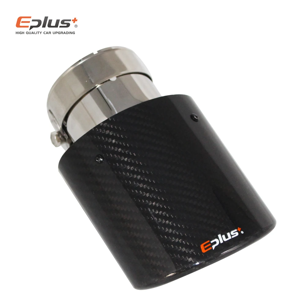 EPLUS глянцевое углеродное волокно автомобильные глушители наконечник выхлопной