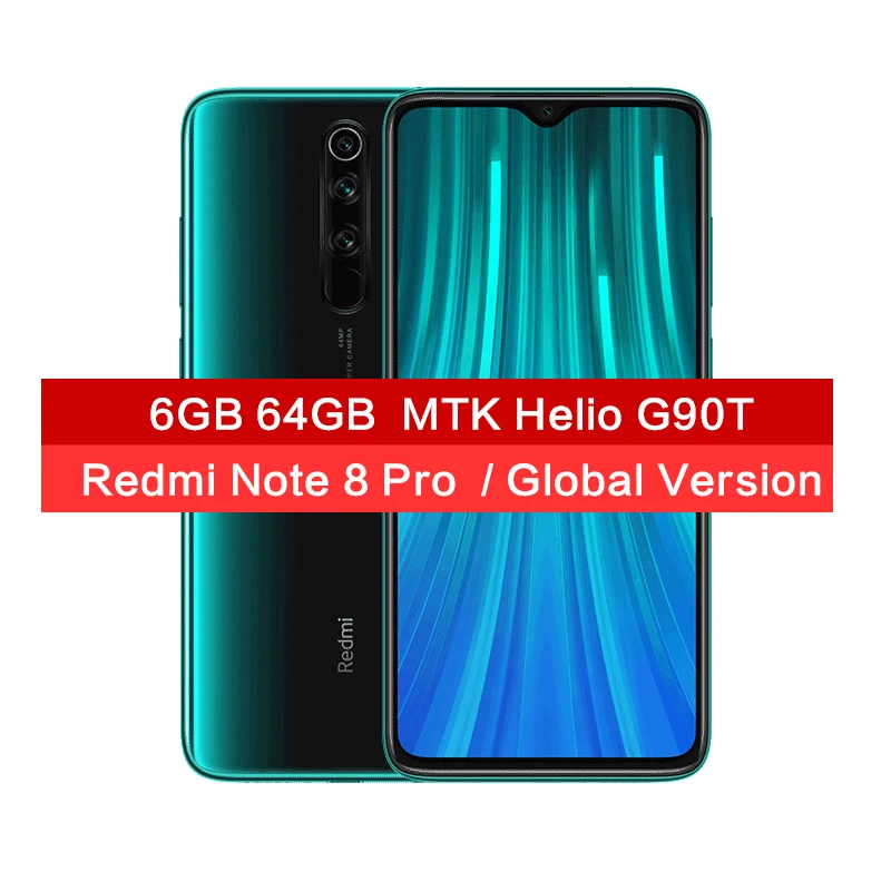 Green 6GB 64GB Глобальная версия Xiaomi Redmi Note 8 Pro 64MP Quad camera 6 ГБ 64 Гб Смартфон NFC 4500 мАч 18 Вт MTK Helio G90T 6,5" FHD+ смартфон - Цвет: Green 6GB 64GB