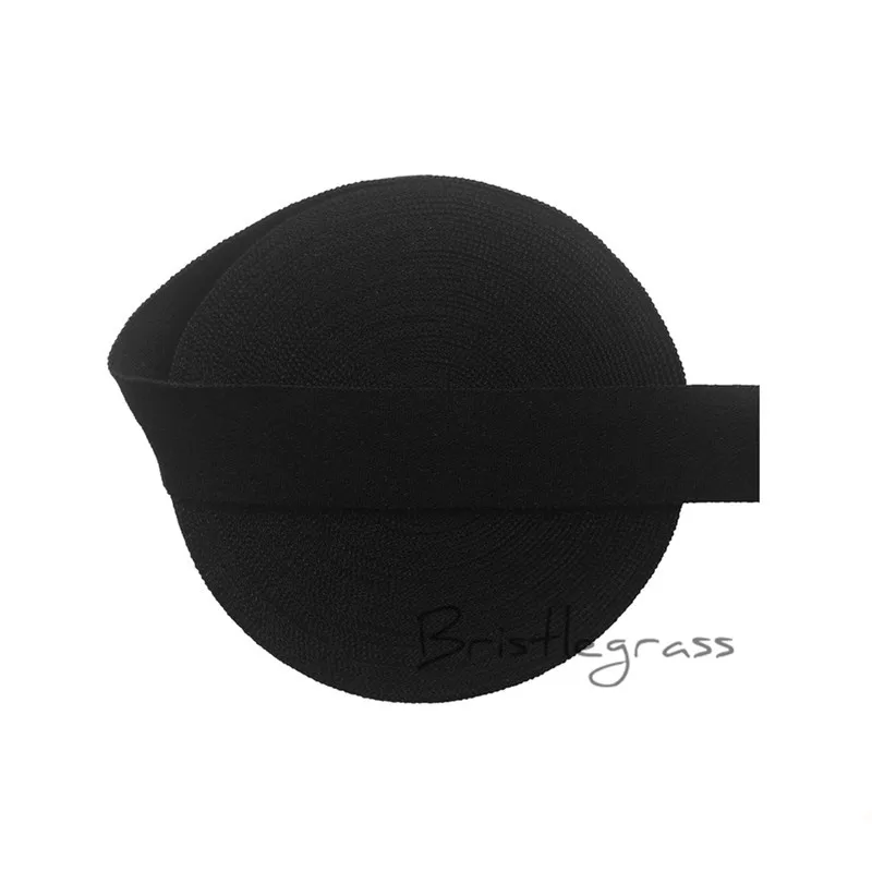Black BRISTLEGRASS, 5 ярдов, 5/8 дюйма, 1,5 см, однотонный, матовый, не блестящий, откидной, эластичная повязка из спандекса, повязка на голову, платье с повязкой кружево отделка Шитье - Цвет: Black