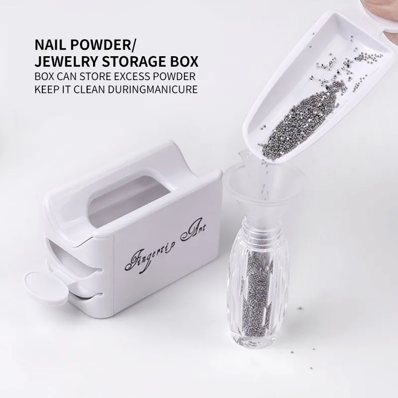 

Nail Tool Double Layer French Recycling Powder Box Dipping Powder Collection Container Manicure Glitter Powder Storage Tools