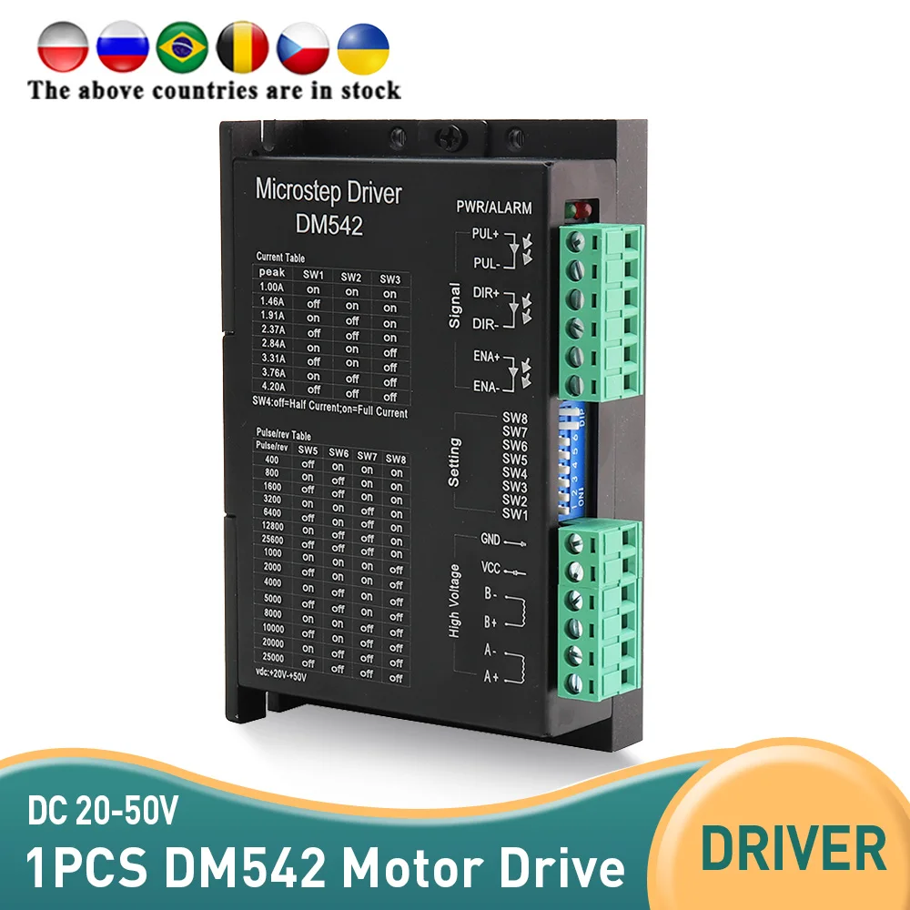 

1PCS DM542 Stepper Motor Controller Leadshine 2-Phase Digital Stepper Motor Driver 18-48 VDC Max. 4.2A For 57 86 Series Motor