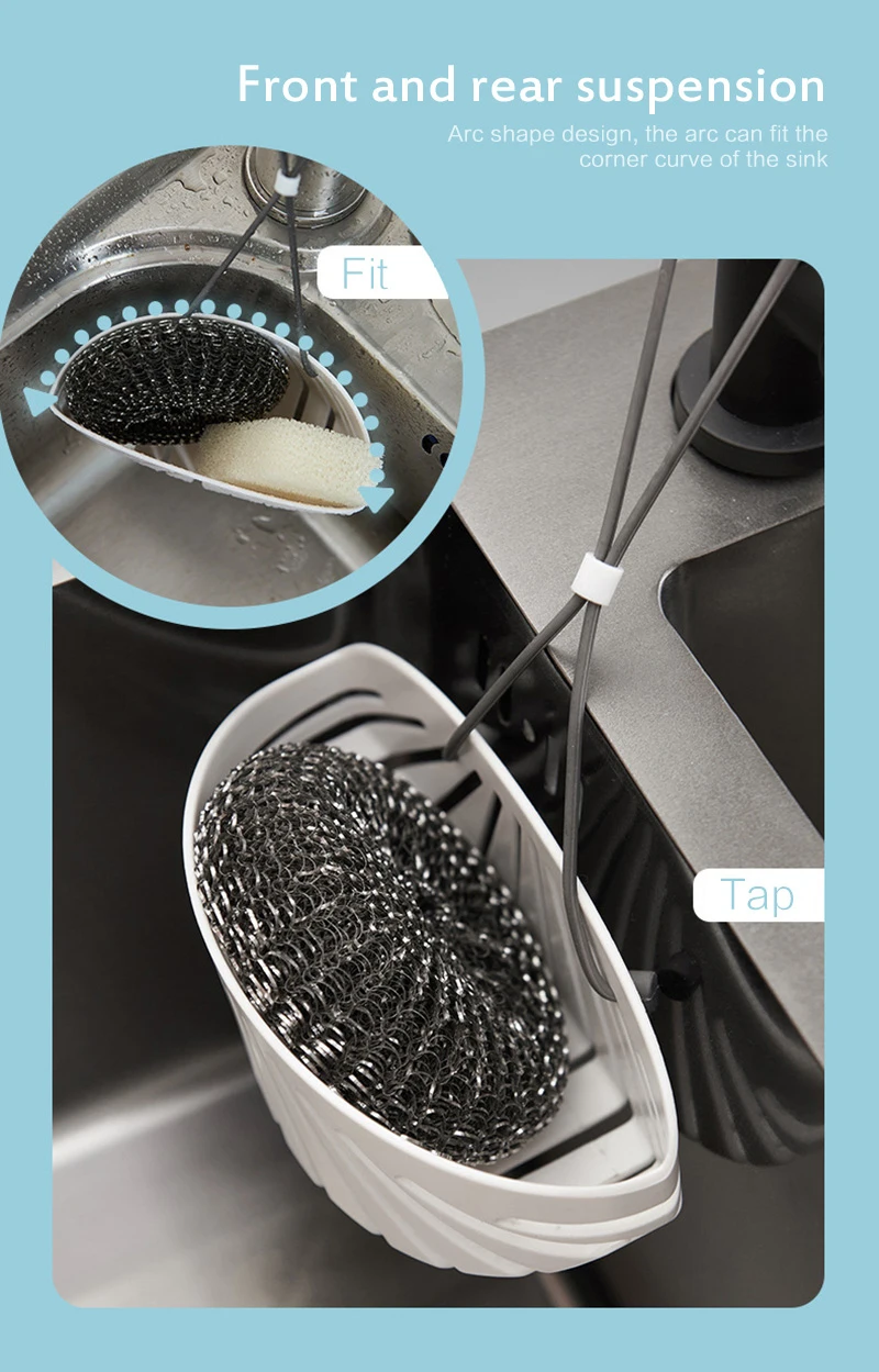 Ванная Кухня перфорированная подвесная Раковина Мыло губка держатель для