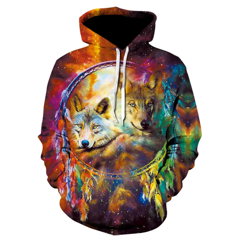 

Wolf Print Men's 3D Hoodie Jacket High Quality Hedging Fashion Sportswear Animal Street Wear