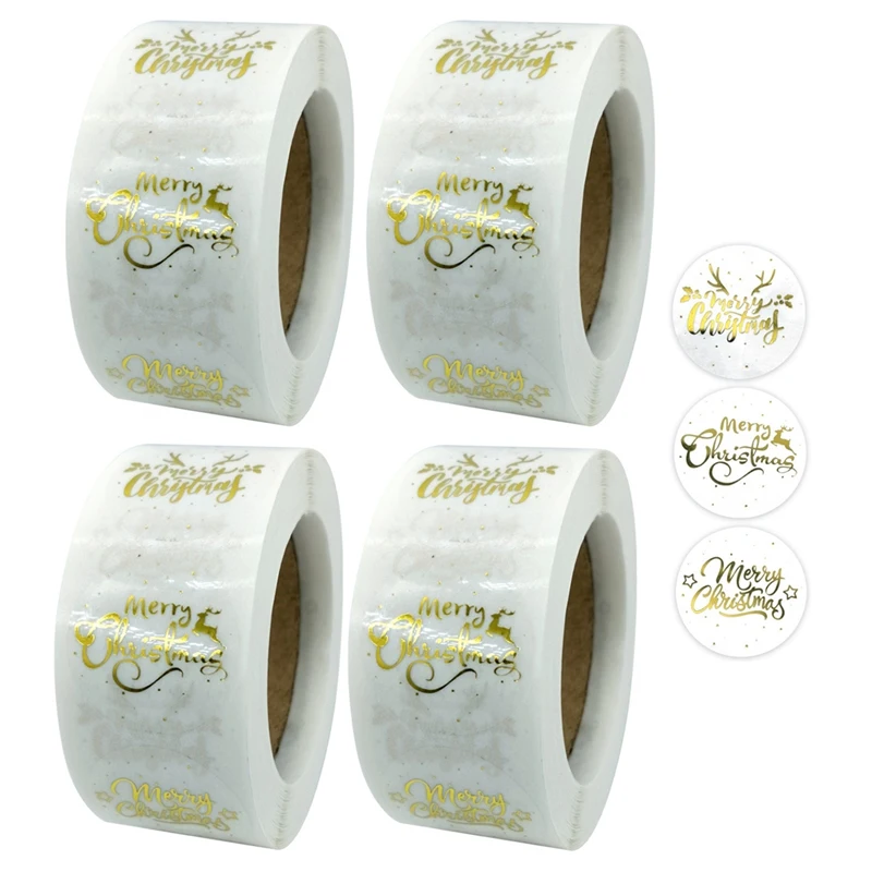 

Рождественские украшения стикер 4 рулона 500 шт в рулоне подходит для рождественские украшения