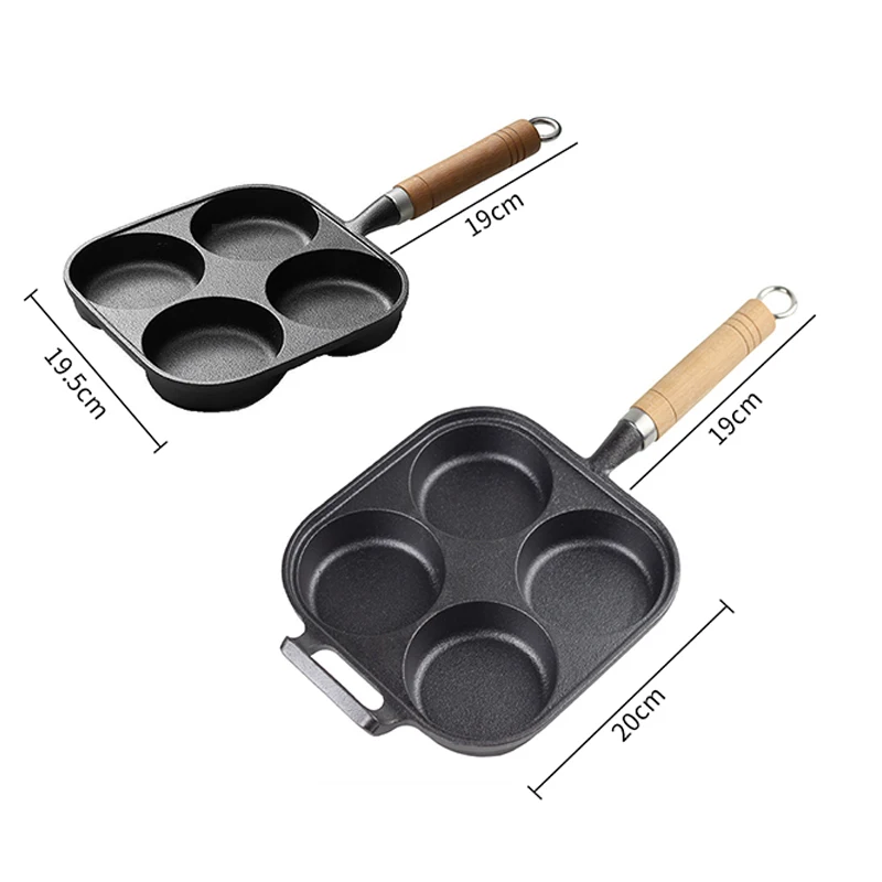 Сковорода для омлета с 4 отверстиями бургеров яиц ветчины блинов сковородок