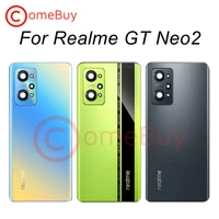 original new 6 62for realme gt neo2 battery cover back glass panel neo 2 rear door housing casecamera glass lens replacement