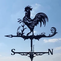 stainless steel rooster shape weathervane fence mount weather vane garden