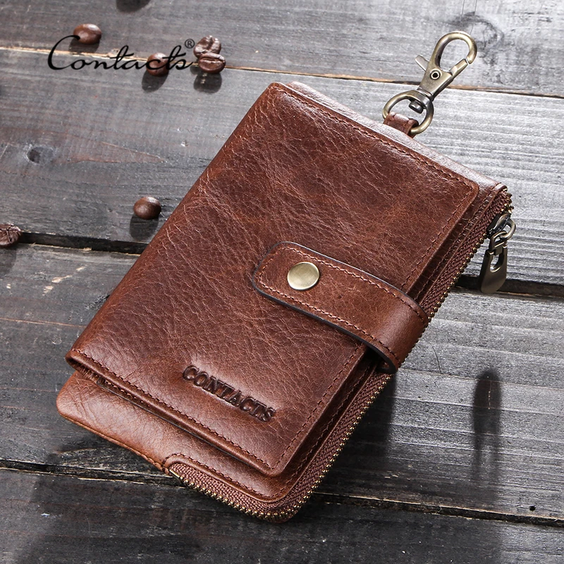 CONTACT'S натуральная кожа мужские кошельки для ключей мужской держатель