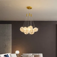 gold modern chandelier romantic gypsophila ball glass lamp 35915 for dining room living room decor 220v bedroom chandelier