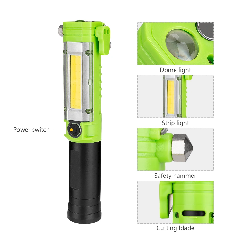 Новый светодиодный ручной тактический фонарь XPE 3 * AA COB магнитный фонарик 5