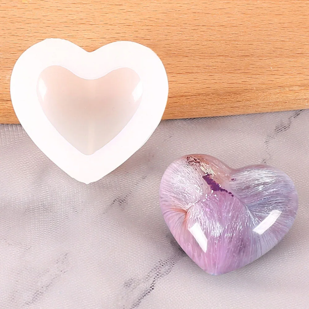 

3D Heart Shapes Mirror Silicone Mold For Epoxy Uv Resin Front Cover Makeing Filling Handcraft Gifts Listing Decoration
